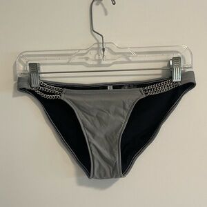 grey grunge y2k silver chain link detailing swim bottom